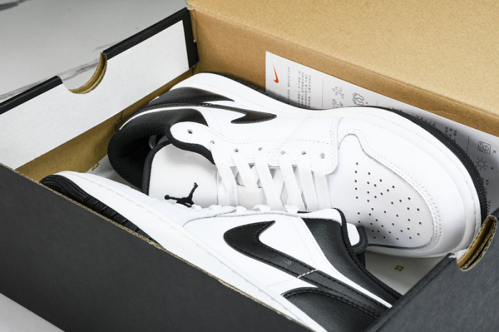 jordan 1 low white black - 553558-132