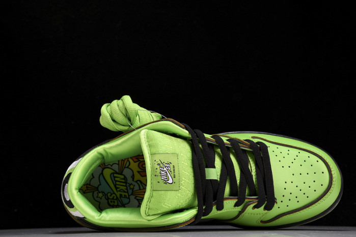 the powerpuff girls x nike sb dunk low “buttercup” fz8319-300