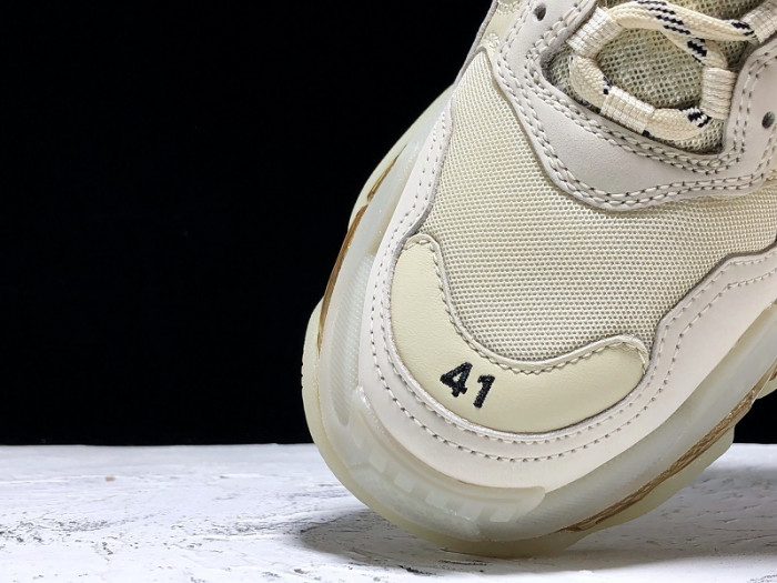 bl triple s trainers clear sole gold and white 541624 w09o1 9005