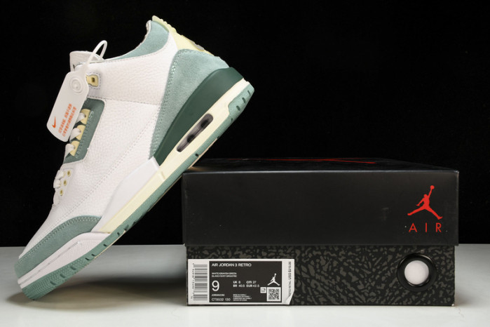 air jordan 3 white green ct8532-130