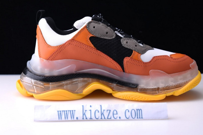bl triple s trainers clear sole orange black 541624 w09e1 1766