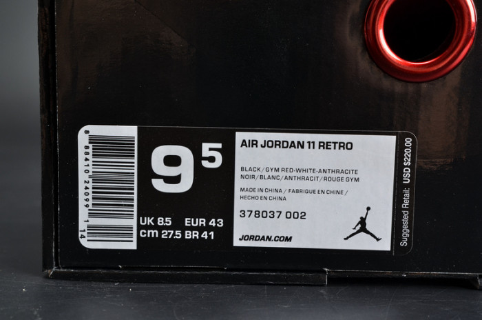 jordan 11 retro bp "72-10" black mens 378037-002