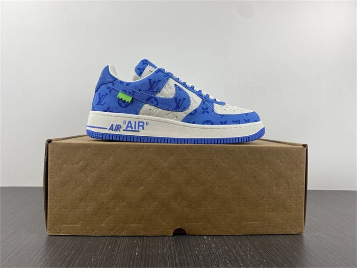 LV Nike Air Force 1 Low By Virgil Abloh White Royal Effortless 5147