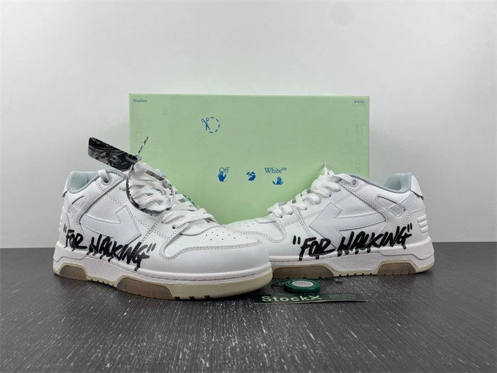 OFF-WHITE Out Of Office OOO Low Tops For Walking White Black OMIA189R21LEA EyeCatching 3125